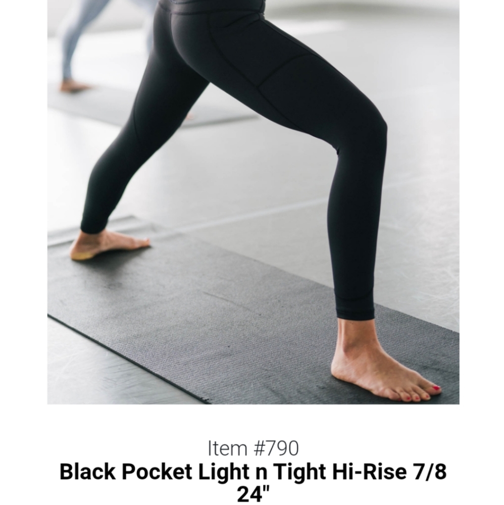 Zyia black pocket light n tight Hi Rise 7/8 24"
